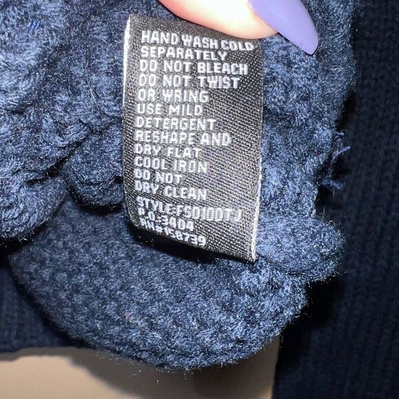 Rachel Zoe Navy Cream Mustard Fair Isle Cowl Neck Acrylic Knitted Sweater - Picture 7 of 10